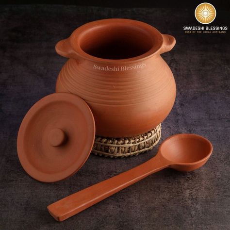 Buy Unglazed Clay Pot for Cooking With Lid/ LEAD-FREE Indian online on Etsy India. Shop for handmade, vintage and unique Cooking Pots items from SwadeshiBlessings online on Etsy Clay Cookware, Diwali Diyas, Indian Ceramics, Handmade Clay Pots, Wood Ash, Organic Wood, Electric Stove, Clay Pot, Indian Traditional