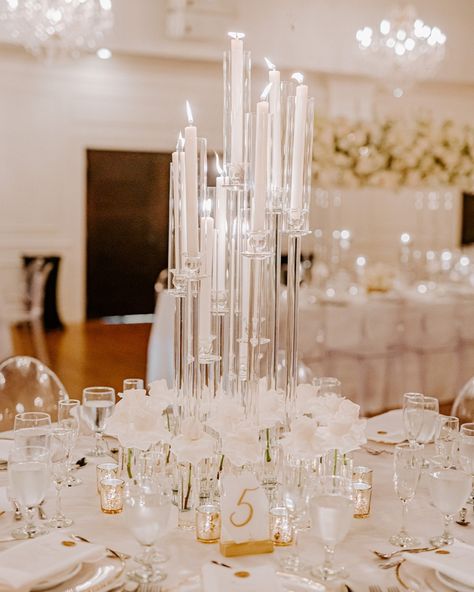 Reflexed Roses, Candelabra Centerpiece, White Centerpiece, Edmonton Wedding, Romantic Dream, Rose Centerpieces, All White Wedding, Miami Wedding, Toronto Wedding