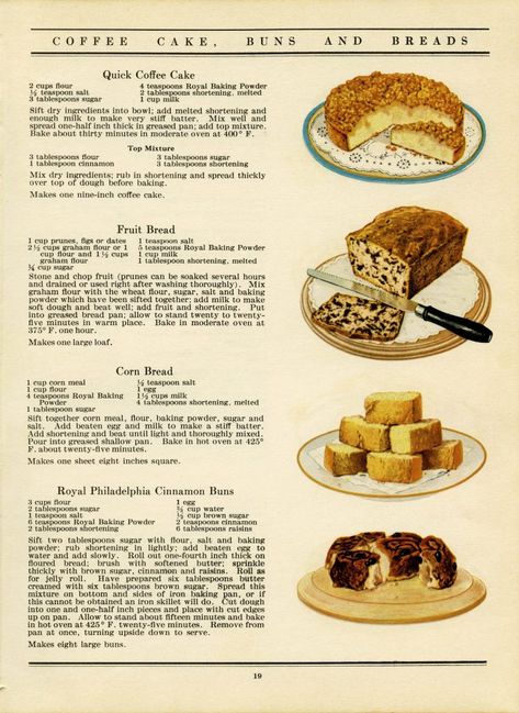 Fruit Bread, Vintage Cooking, Monkey Bread, Printable Vintage, Retro Recipes, Vintage Cookbooks, Old Recipes, Cinnamon Buns, Bread Recipes Homemade