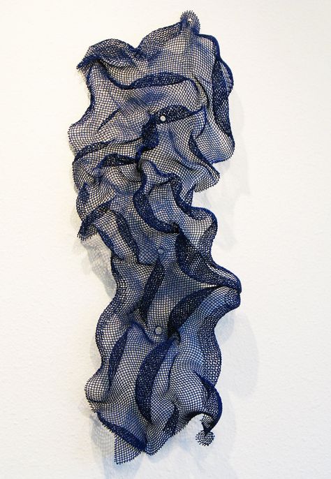 Human Scale Studio; Cobalt Blue Abstract Wire Mesh Wall Art Wire Mesh Art, Seni Mural, Human Scale, Group Project, Plaster Art, Picture Art, Metal Art Welded, Metal Art Diy, Metal Art Sculpture