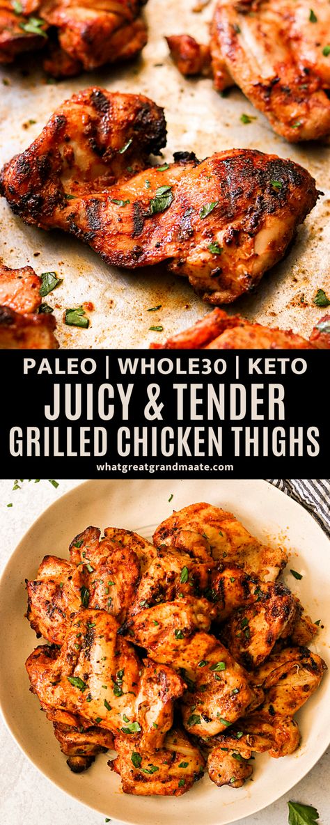 Paleo Chicken Thighs, Paleo Grilled Chicken, Meaty Meals, Perfect Grilled Chicken, Bbq Chicken Thighs, Paleo Dinners, Clean Keto, Meat Lover, Whole30 Keto