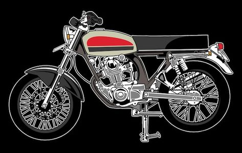 Motor Cb Vector, Premium Vector Art, Cb 100 Classic, Vespa Vector, Motor Cb, Motorcycle Vector, Cb 100, Vespa Motorcycle, Green Motorcycle