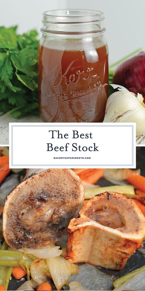 Beef Soup With Soup Bones, Canning Beef Stock, Best Beef Bone Broth Recipe, How To Make Beef Broth, Bone Stock Recipe, Staple Dinners, Beef Broth Recipe, Beef Stock Recipe, Beef Broth Recipes