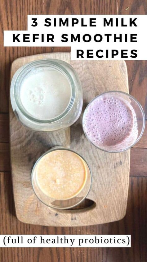 Recipes With Kefir, Recipes With Kefir Milk, Recipes Using Kefir Milk, Keifer Recipes, Kefir Yogurt Recipes, Probiotic Smoothie Recipes, Thm Kefir Smoothie, Kefir Smoothie Recipes Healthy, How To Use Kefir Milk