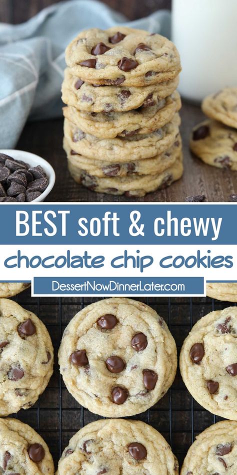 The Best Chocolate Chip Cookies Recipe, Fluffy Chocolate Chip Cookies, Nestle Chocolate Chip Cookies, Choc Chip Cookie Recipe, Soft Chocolate Chip Cookies Recipe, Soft Chewy Chocolate Chip Cookies, Chewy Chocolate Chip Cookies Recipe, Simple Chocolate Chip Cookie Recipe, The Best Chocolate Chip Cookies