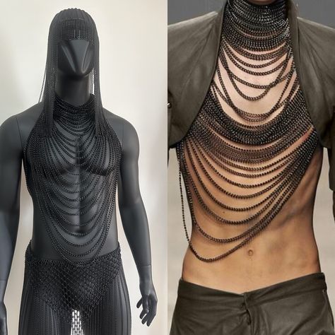 Male Body Chain, Rave Male Outfit, Burning Man Outfits Male, Harness Male, Men Harness, Body Harness Jewelry, Africa Burn, Body Jewelry Men, Bra Jewelry