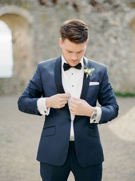 Tux Vs Suit Wedding Navy Blue, Mens Wedding Tuxedo Ideas, Grooms Tux Ideas, Navy Blue Tuxedo Wedding, Blue Tux Wedding, Navy Tux Wedding, Navy Tuxedo Wedding, Navy Blue Tux, Blue Tuxedo Wedding