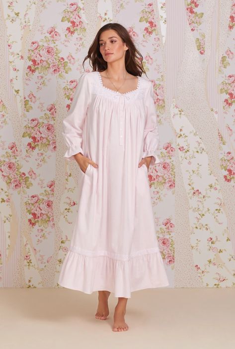 Eileen West Rose Gown, Pink Nightgown, Eileen West, Special Style, Cotton Nightgown, Short Gowns, Floral Gown, Floral Shorts, Cotton Flannel