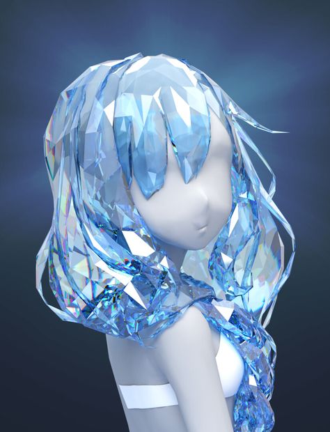 ArtStation - Crystal Hair Crystal Drawing, Art Tools Drawing, Digital Art Anime, Crystal Art, Crystal Hair, Character Design References, Digital Art Tutorial, How To Draw Hair, Drawing Poses