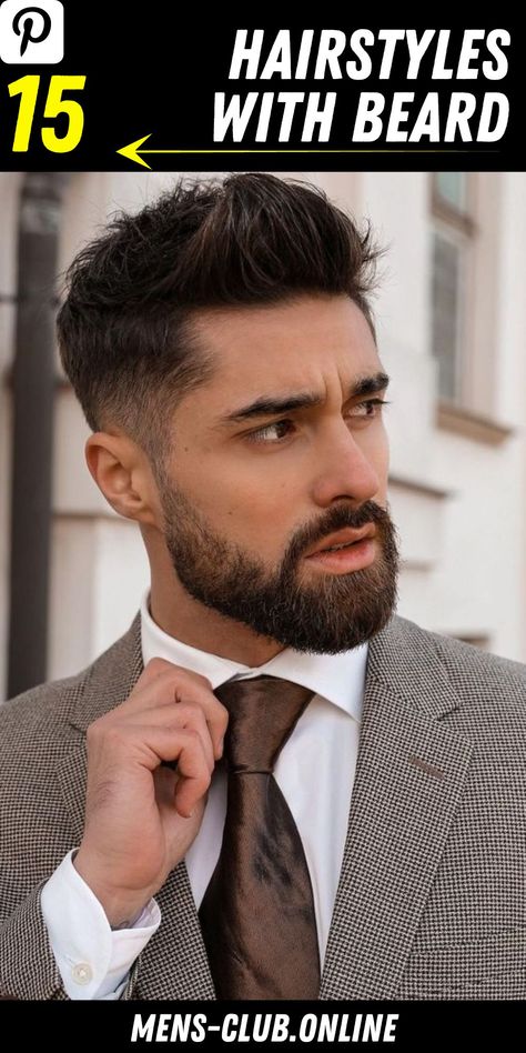 15 Trendy Men's Hairstyles with Beard for 2023: Get Inspired Hairstyles With Beard, Tapered Beard, Medium Beard Styles, Men Haircut Undercut, Haircut Designs For Men, Style In 2023, Haircut Undercut, Trendy Mens Hairstyles, Stubble Beard