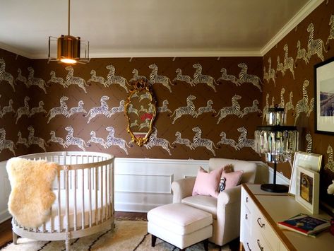 Scalamandre Zebra Nursery - Traditional - Nursery - Other - by E.V.M. BESPOKE DESIGN | Houzz UK Glam Nursery, Scalamandre Wallpaper, Lavender Nursery, Zebra Nursery, Zebra Wallpaper, Traditional Nursery, Wallpaper Nursery, Pastel Nursery