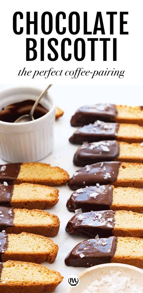 Biscotti Dipped In Chocolate, Biscotti Recipe Chocolate Chip, Classic Biscotti, Chocolate Dipped Biscotti, Espresso Biscotti, Best Biscotti Recipe, Chocolate Chip Biscotti, Homemade Biscotti, Chocolate Biscotti