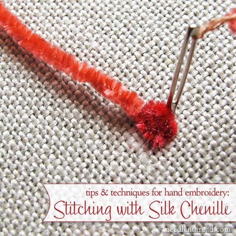 How To Chenille Embroidery, Vintage Sewing Scissors, Couching Embroidery, Surface Embroidery, Embroidery School, Chenille Embroidery, Embroidery Stitches Beginner, Vintage Scissors, Aids Awareness