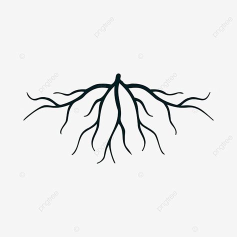 How To Draw Roots Of A Tree, Roots Drawing Art, Tree Root Illustration, Simple Tree Design, Tree Roots Logo, Roots Tattoo Design, Soil Tattoo, Tree Root Tattoo, Tree Roots Illustration