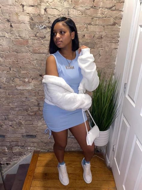 Blue Themed Birthday, Trap Fashion, Birthday Outfits Black, Blue Dress Outfit, Slay Fashion, Summer Baddie, Baddie Outfit, Baby Blue Dresses, Boujee Outfits