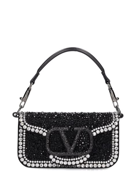 Find Valentino Small Locò Leather Top Handle Bag on Editorialist. Height: 11cm Width: 20cm Depth: 5cm. Strap drop: 50cm. Handle drop: 10cm. Detachable leather strap. Single top handle. Front flap closure. Embellished with crystals. Logo detail Black Luxury Bag, Small Black Bag, Valentino Bag, Ski Accessories, Fancy Bags, Pretty Bags, Valentino Bags, Black Shoulder Bag, Heeled Loafers