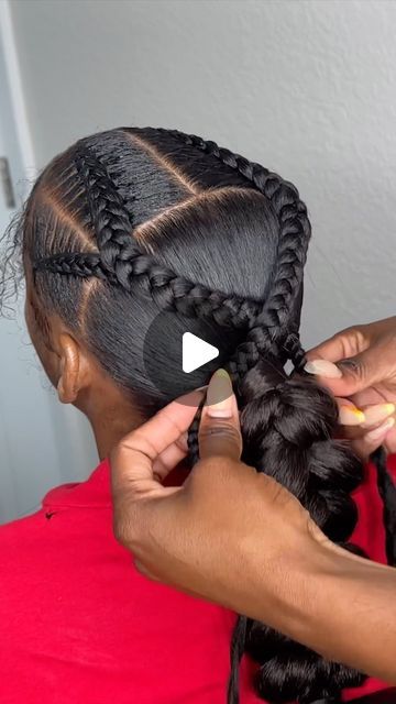 One Day Hairstyles Black Women, Trending Braided Hairstyles 2024, 2 Braid Styles For Black Women, Pulled Back Braided Hairstyles, Bohemian Ponytail Braid, Braided Goddess Ponytail, Braided 2 Ponytail Hairstyles, 2 Dutch Braids Into A Ponytail, Jayda Wayda Braids 4 Parts