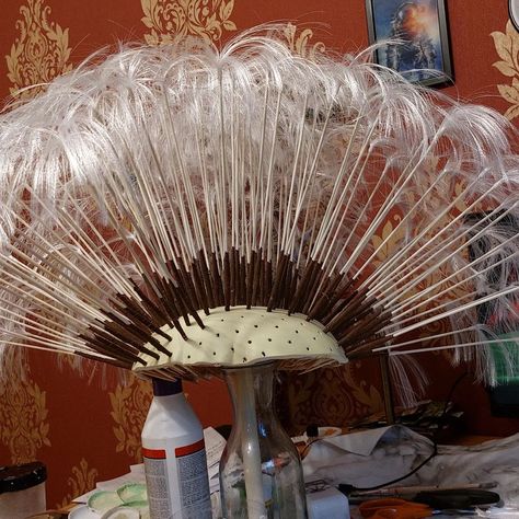 A lot of you have asked to know how I made the dandelion staff, speciffically the seeds. So Im going to try my best to explain what I did.… | Instagram How To Make A Dandelion Staff, Diy Dandelion Staff, Dandelion Staff Diy, Dandelion Staff, Dandelion Costume, Fairy Staff, Diy Flower Fairy, Dandelion Fairy, Diy Dandelion