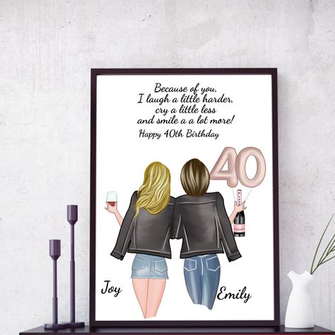 40 Birthday Card For Woman, 40th Birthday Gifts For Sister, Diy 40th Birthday Gifts For Women, Happy 40th Birthday Woman, 40th Birthday Themes, 40th Birthday For Women, 40th Birthday Presents, 40th Birthday Quotes, Birthday Best Friend