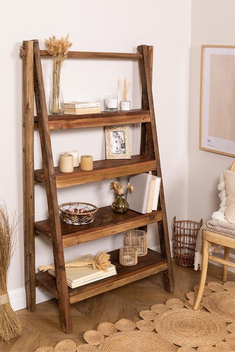 Hipster Interior, Rustic Bookshelves, Wood Bookshelf, Small Apartment Interior, Tiny House Loft, Shelving Design, Wood Bookshelves, House Furniture Design, Diy Home Furniture