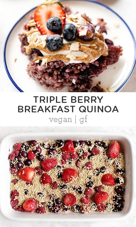 Quinoa Breakfast Bake, Quinoa Recipes Breakfast, Breakfast Quinoa, Bake Healthy, Baked Breakfast, Quinoa Breakfast Bowl, Berry Breakfast, Quinoa Breakfast, Simply Quinoa