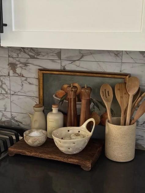 Shop "kitchen sink tray" on LTK Dish Soap Aesthetic, Kitchen Utensil Styling, Sink Set Up Kitchen, Kitchen Sill Decor, Sink In Island Kitchen Decor, Vintage Trays Decor, Countertop Utensil Holder Ideas, Bread Tray Ideas Display, Behind Sink Decor Kitchen