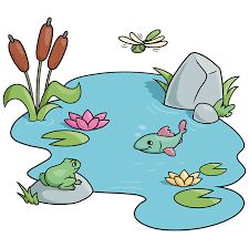 How to Draw a Pond - Really Easy Drawing Tutorial Simple Pond Drawing, How To Draw A Pond Easy, How To Draw A Pond Step By Step, Cute Pond Drawing, How To Draw A Village, Cute Spring Drawings Easy, Pond Drawing Simple, Pond Landscaping Drawing, How To Draw A Pond