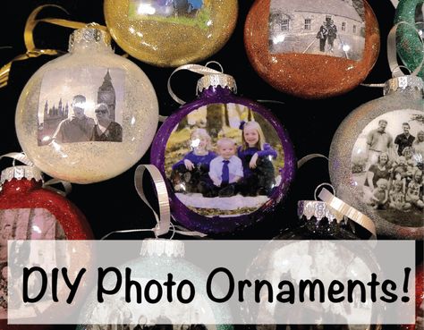 Diy Christmas Photo Ornaments, Christmas Photo Ornaments, Diy Photo Ornaments, Picture Christmas Ornaments, Diy Christmas Photo, Ornaments Diy Christmas, Clear Plastic Ornaments, Clear Christmas Ornaments, Christmas Diy Kids