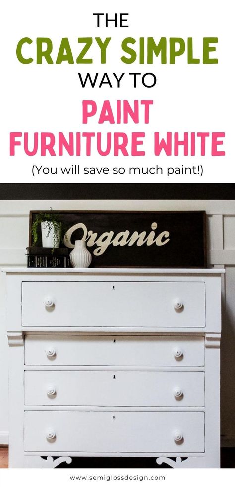 Painting dark furniture white can take forever. Learn my easy tricks for painting furniture white faster! You will love your furniture makeover! How To Paint Dark Furniture White, Painting Furniture White Diy, Painting Black Furniture White, How To Paint Furniture White, Painting Furniture White, Paint Furniture White, Painted Dressers, Black Painted Furniture, Distressed Furniture Painting