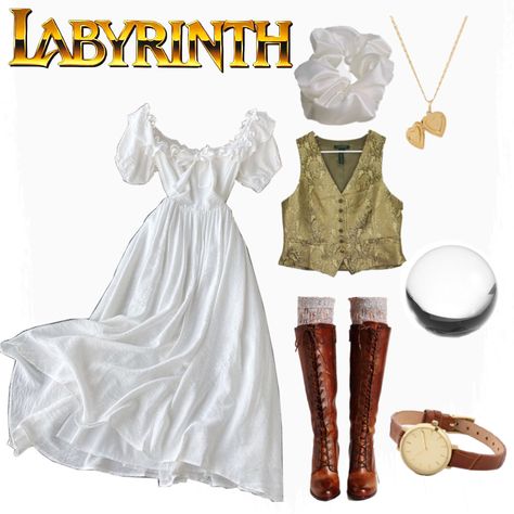 labyrinthmovie labyrinthaesthetic davidbowie whatidwearinmovie whatidwear lookbook The Labyrinth Outfits, Labyrinth Keepers Outfits, Labyrinth Keepers Drees To Impress, Labyrinth Inspired Outfits, Labyrinth Keepers Dti Outfits, Labyrinth Outfit, Marceline Fashion, Labyrinth Costume, Disneyland Ideas