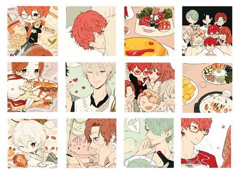 Another Mystic Messenger fanart by Tofuvi lol I'm obsessed with both her art and mysme Mystic Messenger Characters, Mystic Messenger Comic, Mystic Messenger Fanart, Mystic Messenger Memes, Mystic Messenger, Anime Stickers, Art Business, Visual Novel, Printable Stickers