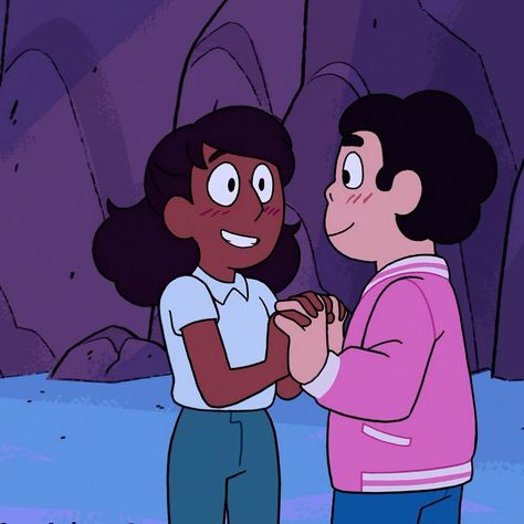 Steven Universe And Connie, Steven And Connie, Connie Steven Universe, Steven Universe Ships, Warner Bros Cartoons, Steven Universe Movie, Art Alevel, Tv Show Couples, Universe Love