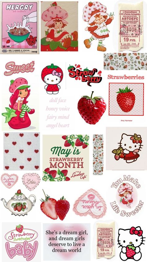 Strawberry Stickers, Y2k Stickers, Scrapbook Printing, Stickers Design, Iphone Case Stickers, Collage Phone Case, Scrapbook Stickers Printable, Phone Stickers, Diy Phone Case