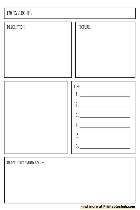 Free Printable Blank Fact Sheet Template PDF Factfile Template, Study Sheets Template, Project Layout Ideas, Whats On Your Mind Template, One Pager Design Layout, Fact File Template, Fact Sheet Template, Blank Quotes, Study Templates