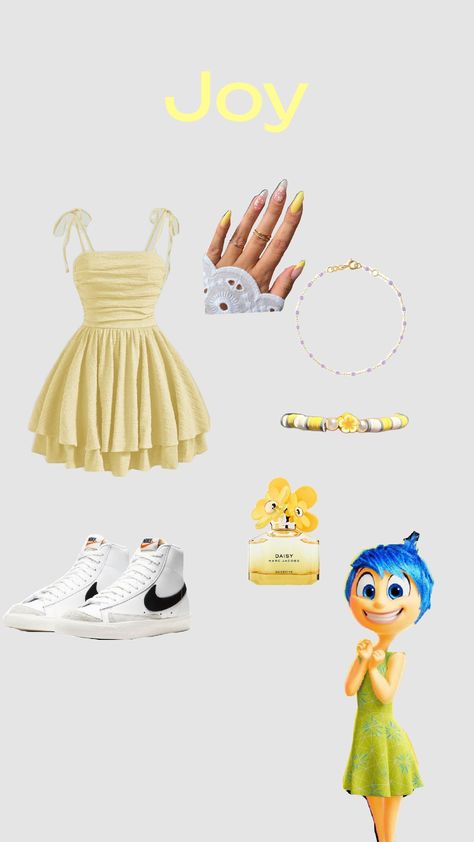 Joy💛 #Joy #Insideout #Cute #Fyp #yellow Joy Inspired Outfits, Joy Inside Out Outfit Ideas, Joy Outfit Inside Out, Joy Halloween Costume, Inside Out 2 Outfit Ideas, Joy Inside Out Costume, Cowardly Lion Costume, Joy Costume, Inside Out Costume