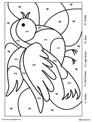 Printable color by number coloring pages. Perfect for preschoolers to help them develop eye-hand coordination, practice their colors and learn to follow directions. How The Birds Got Their Colours Activity, Kindergarten Color By Number, Bird Worksheet, Free Color By Number, Number Worksheets Kindergarten, Color By Number Printable, Kindergarten Colors, Worksheets Kindergarten, Free Kindergarten Worksheets