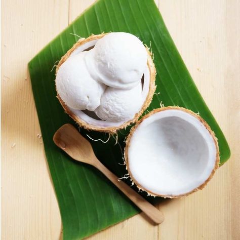 Tender Coconut Ice Cream Tender Coconut Ice Cream, Coconut Ice Cream Recipe Homemade, Thai Coconut Ice Cream Recipe, Thai Coconut Ice Cream, Coconut Ice Cream Recipe, Ice Cream Coconut, Stickers Ice Cream, Homemade Coconut Ice Cream, Coconut Ice Cream Recipes