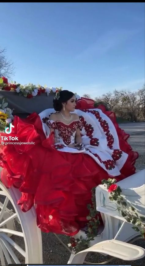 Red Charro Dress, Charo Quinceanera Dresses, Dresses For Quinceanera, Charro Dress, Red Quinceanera Ideas, Vestido Charro, Charro Quince, Quince Dresses Charro, Red Wedding Gowns