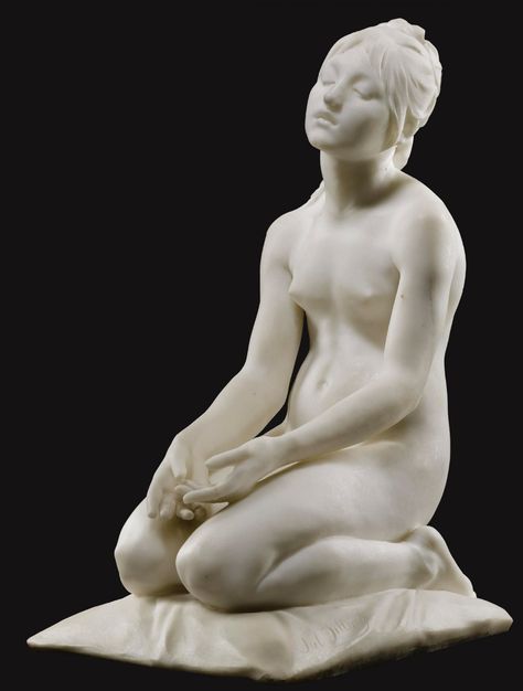 Julien Dillens - Kneeling Nude Kneeled Down Pose, Kneeling Woman Drawing, Weird Sitting Poses, Woman Kneeling Pose, Woman Kneeling Pose Reference, Statue Poses, Kneeling Pose Reference, Posture Drawing, Kneeling Pose