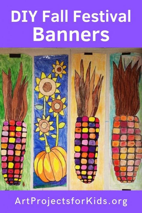 Make a DIY Fall Festival Banner with this fun and easy art project for kids. Simple step by step tutorial available. Art Projects For Elementary Students, Projects For Elementary Students, Art Projects For Elementary, Thanksgiving Art Projects, Wallpaper Travel, Art Project For Kids, 2nd Grade Art, Fall Art Projects, 3rd Grade Art