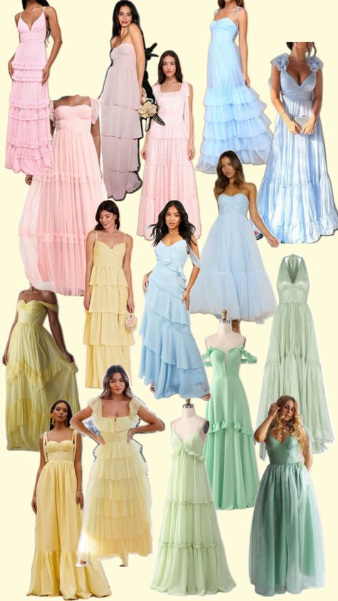 Mismatch color and style bridesmaids dresses Floral Bridesmaid Dresses Mismatched Spring, Pastel Colorful Bridesmaid Dresses, Dainty Bridesmaid Dress, Fun Bridesmaids Dresses, Patterned Bridesmaids Dresses, Miss Matching Bridesmaid Dresses, Bridesmaid Dress Unique, Pastel Color Dress Wedding, Light Turquoise Bridesmaid Dresses