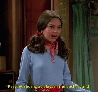 Jackie Burkhart Gif, Mila Kunis Gif, Jackie That 70s Show, Jackie Burkhart, 90s Sitcoms, Ariana Grande Songs, That 70s Show, 70s Boho, Mila Kunis