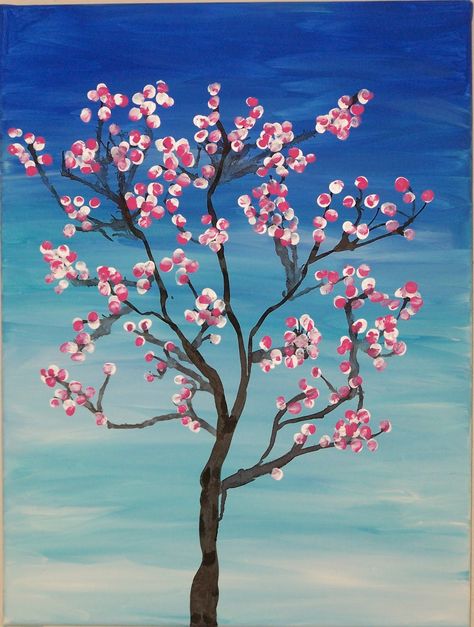 Spring Tree Art, Classe D'art, Spring Art Projects, Montessori Art, Cherry Blossom Painting, Cherry Blossom Art, Classroom Projects, Ecole Art, Spring Tree