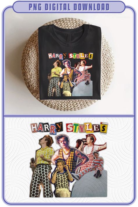 Harry Styles Birthday, Harry Styles Shirt, Designs For Shirts, Bootleg Shirt, Cropped Graphic Tees, Mugs Stickers, Music Design, Print Frame, Scrapbooking Projects