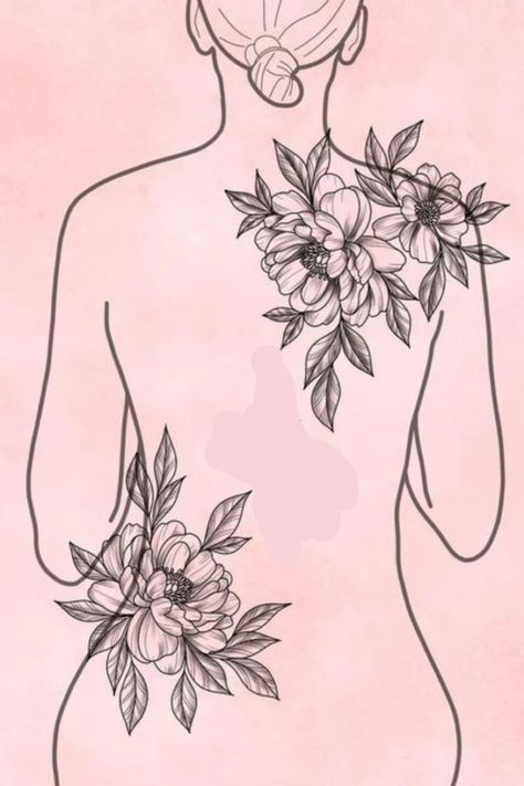 Neck Tattoos For Women, Floral Back Tattoos, Backpiece Tattoo, Shoulder Blade Tattoo, Upper Back Tattoos, Protect Your Peace, Flower Tattoo Back, Neck Tattoos Women, Women Back