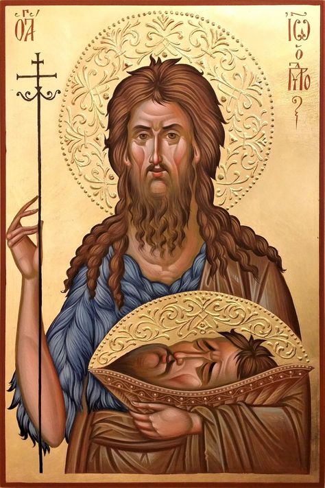 Church Icon, Orthodox Christian Icons, Egg Tempera, Paint Icon, Religious Tattoos, Orthodox Icon, Byzantine Art, Byzantine Icons, John The Baptist