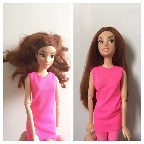 barbie cheveux avant après Accessoires Barbie, Barbie Miniatures, Barbie Hair, Barbie Diy, 4 Kids, Hair Designs, Kids Hairstyles, Doll Dress, Diy For Kids