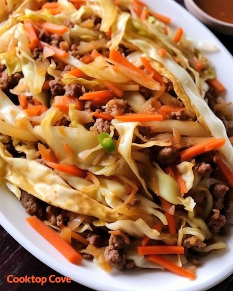 My family loved this dish. It had the taste of the real thing but without the carbs Recipes Egg Noodles, Egg Roll Stir Fry, Noodles Stir Fry, Cabbage Roll Casserole, Egg Roll In A Bowl, Free Keto Meal Plan, Beef Sausage, Coleslaw Mix, Grandmas Recipes