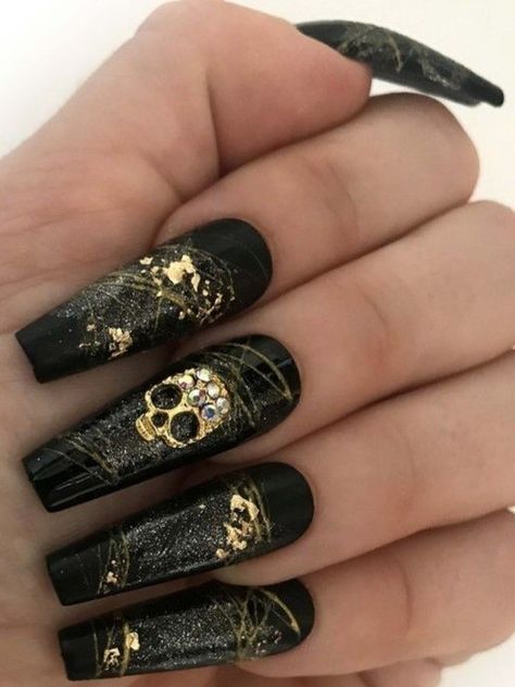 Pirate Nails, Nails Gothic, Nails Grunge, Black Halloween Nails, Holloween Nails, Skull Nails, Witchy Nails, Gothic Nails, Stylish Nails Designs