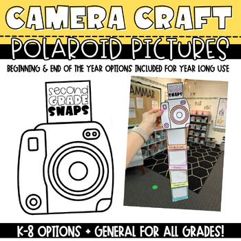 Camera Craft - Polaroid Picture Year in ReviewWe LOVE a craftivity in 2nd grade (and all grades) so why not end the year with a favorite! This cute craft allows students of all ages to pick their 4 favorite moments from the school year and draw them in their own way. When they are complete they will glue/tape it all together and have a cute keepsake to share with others. Includes:K-8 options for Year in ReviewSummer Snaps version to use at the Beginning of the YearBlank Title for students to add Begining School Year Crafts, Preschool Polaroid Craft, Polaroid Crafts, Camera Crafts, World History Classroom, Polaroid Picture, Picture Frame Crafts, Cute Craft, History Classroom